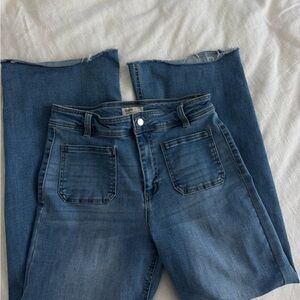 Blue Denim with Raw Hem